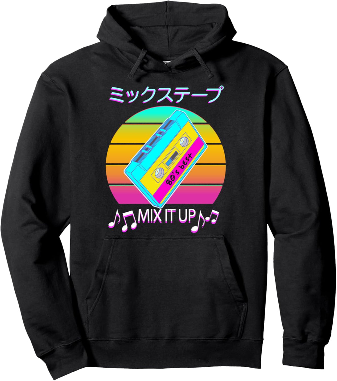 Mix Tape 80er Retro japanischen Otaku Ästhetische Vaporwave Pullover Hoodie