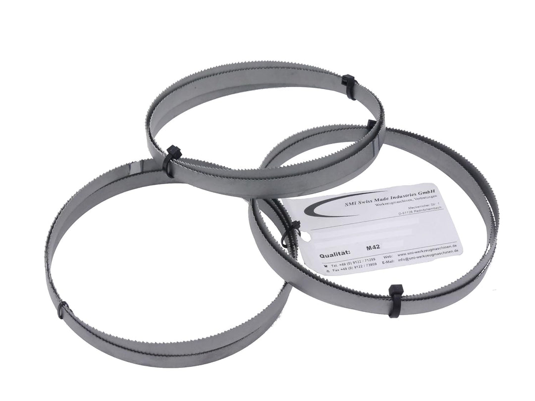 SMI 3er SET Bandsägeblatt Bi-Metall M42 Abmessung 1638 x 13 x 0,65 mm 10/14 ZpZ z.B. für Optimum, Ep