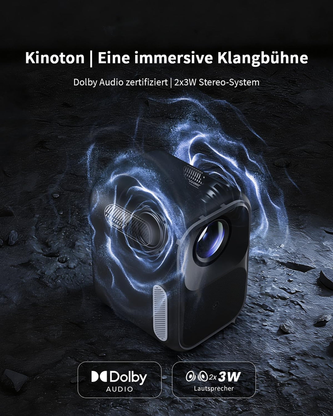 WEMAX Mini Beamer mit Google TV & Offizielles Netflix, Native 1080P Full HD Smart Projektor, 300 ISO