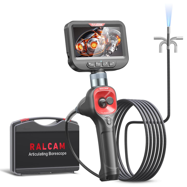 Ralcam Endoskopkamera 6,2mm Endoscope Camera - 360° Endoskop Schwenkbarer 4,3" HD 720P Inspektionska