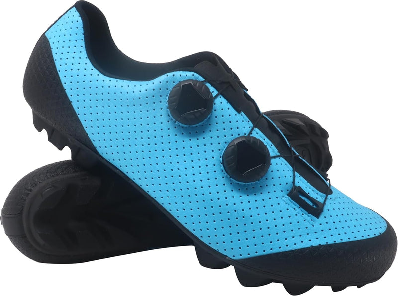 LUCK Panter Fahrradschuhe für MTB, mit Carbonsohle und doppeltem Drehverschluss. 42 EU Blau, 42 EU B