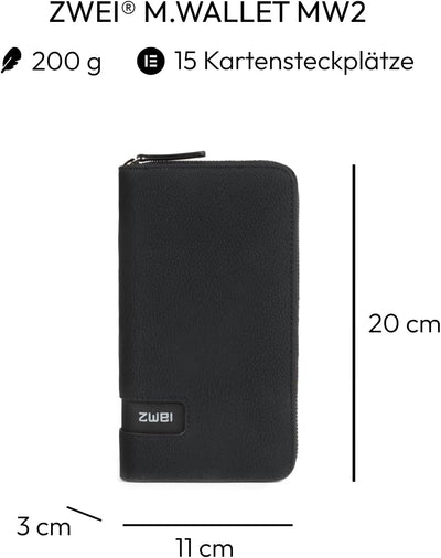 Zwei M.WALLET MW2 nubuk-black, Nubuk-black