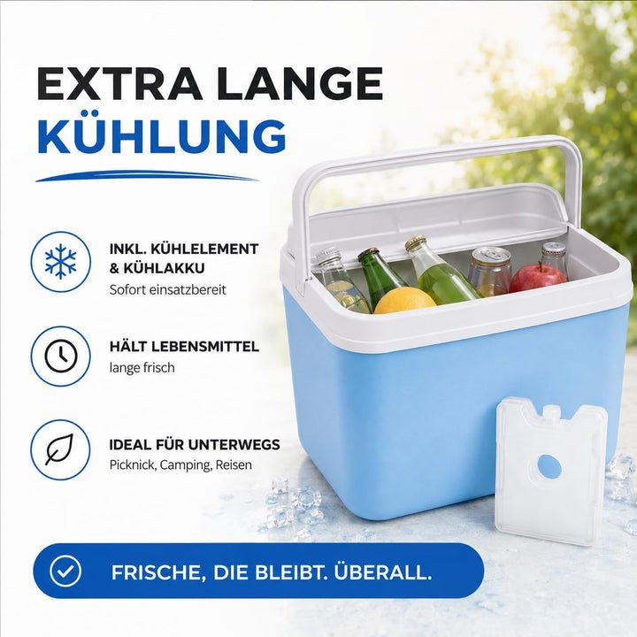 Premium Kühlbox 15L mit mobilem Kühlakku & Kühlelement – Maximale Kühlleistung & Lange Frische - Küh