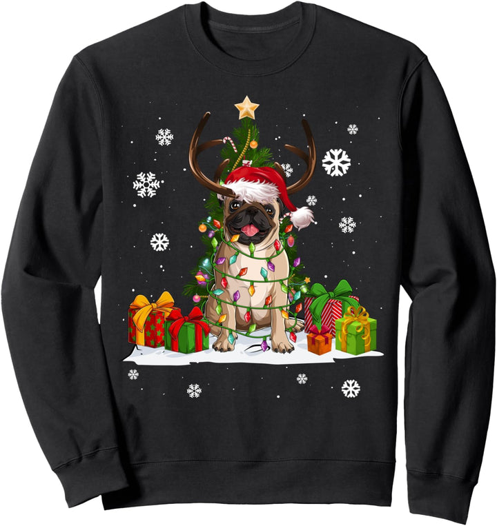 Lustiger Weihnachtspullover für Hunde-Mops Sweatshirt