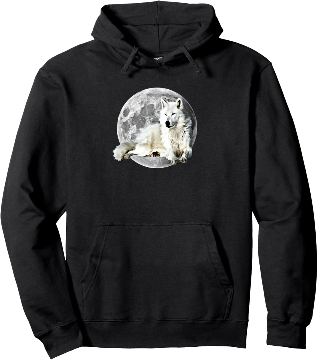 Wolf Motiv Mond Wölfe Pullover Hoodie