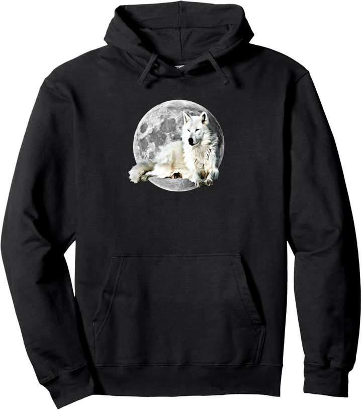 Wolf Motiv Mond Wölfe Pullover Hoodie