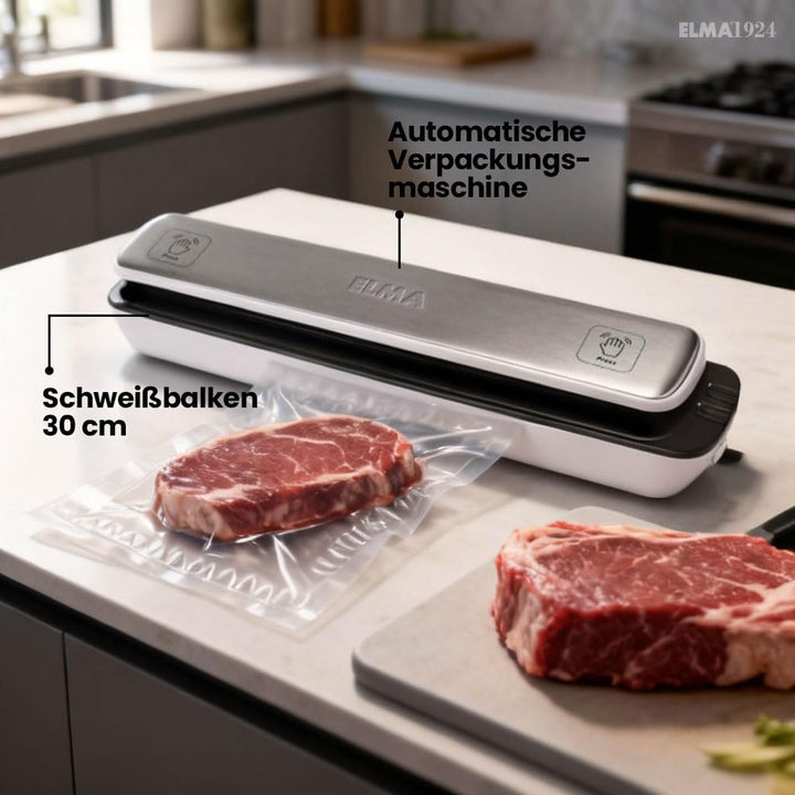 ELMA Automatische Verpackungsmaschine V Slim, Vakuumverpackungsmaschine | Kompakte Grösse, einfache