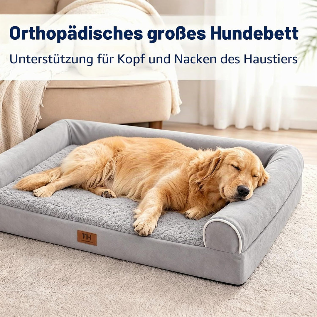 WESTERN HOME Orthopädisches Hundebett mittelgrosse Hunde hundesofa Hundecouch Hunde Bettchen mit Hoh