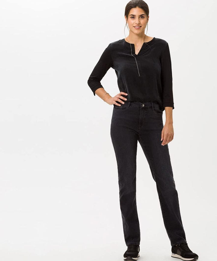 BRAX Damen Style Mary Blue Planet Nachhaltige Five-Pocket Jeans 26W / 32L Used Black, 26W / 32L Used
