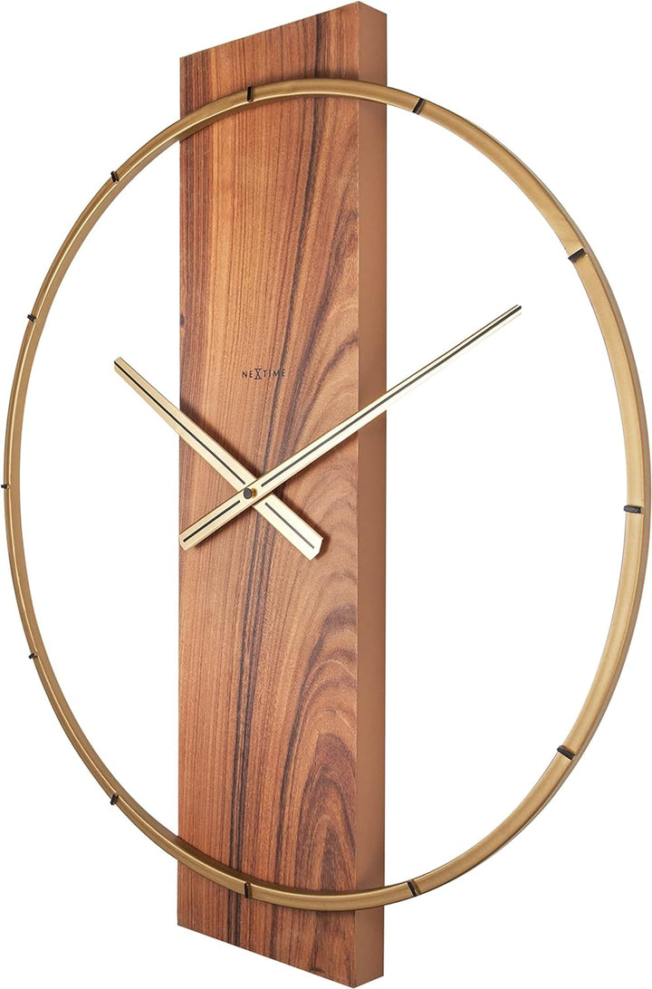 NeXtime Wanduhr "CARL", lautlos, aus Holz, Braun, 58,2 x 50,8 cm