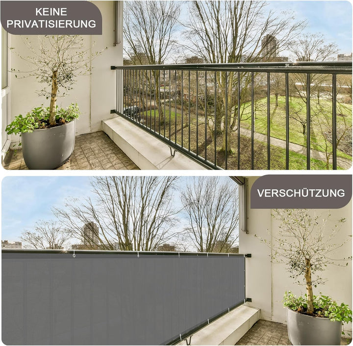 SUNNY GUARD Balkon Sichtschutz 80x300cm HDPE Balkonverkleidung Balkonabdeckung Balkonumspannungen,So
