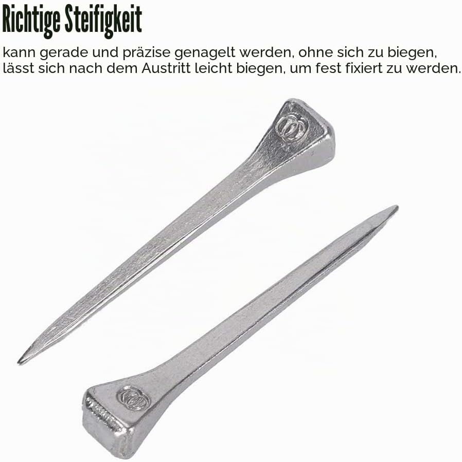 AMONIDA Hochwertiger Hufnagel aus Stahl, 250 Stück E4-Hufeisennagel, verschleissfestes Pferdewerkzeu