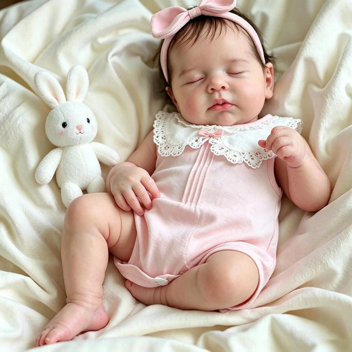 Zero pam Reborn Baby Vollsilikon Lebensecht Mädchen, 50CM Reborn Baby Mädchen, Silikon Puppe Mit Haa