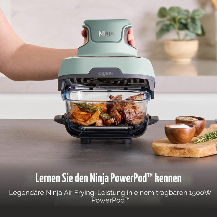 Ninja Crispi Luftfritteuse, Mikrowellen-, Gefrierschrank- und spülmaschinengeeignet, tragbares Kochs
