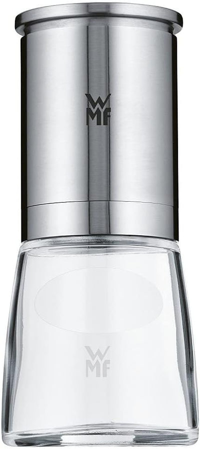 WMF De Luxe Salz und Pfeffermühle, unbefüllt, Cromargan Edelstahl Glas, Keramikmahlwerk, Mühle für S