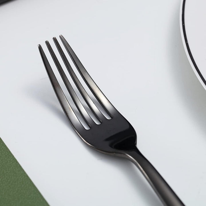 Besteck-Set 24-teilig,KyratonEdelstahl Schwarz Besteck-Set, Titan-Beschichtung Schwarzes Besteck-Set