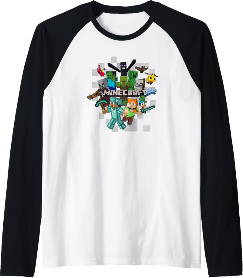 Minecraft Character Cluster Logo Raglan