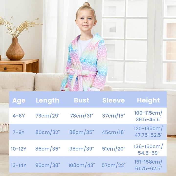 WYTbaby Bademantel Kinder Mädchen Flauschig Fleece bademantel mädchen Lange Ärmel Kinderbademantel m