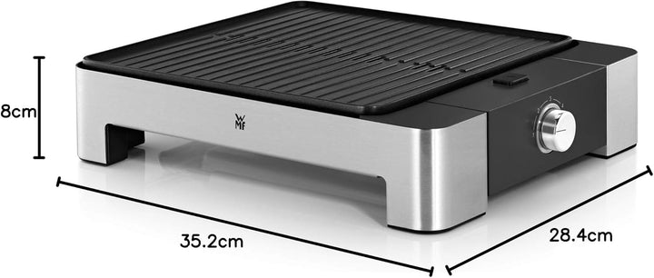 WMF Lono Tischgrill Quadro, Elektrogrill mit kompakter Grillfläche, spülmaschinenfest, 1250 W