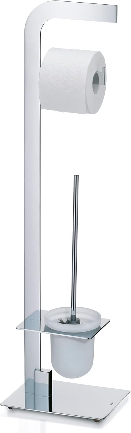 Kela 21991, WC-Bürstentopf und Papierhalterung, Toilettengarnitur, Metall, Canna, 81cm, Verchromt