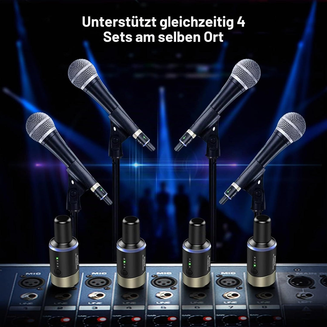 LEKATO 5,8 Ghz Wireless Mikrofon Sender Empfänger Plug-on XLR Mikrofon Wireless System für dynamisch
