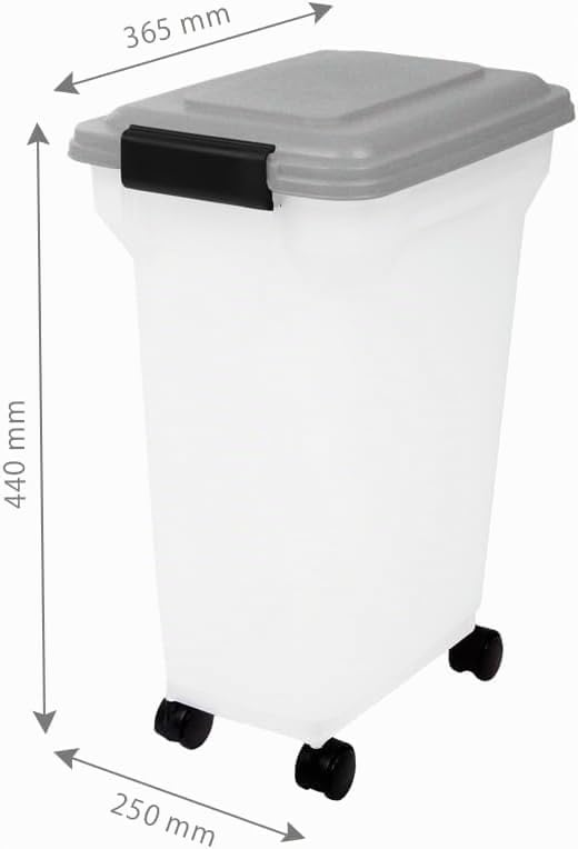 Iris Ohyama, Hundefutter Aufbewahrung, Futtertonne hund, 20L/7.5kg, luftdicht, BPA-frei, 4 Räder & S