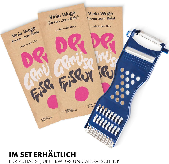 DER GEMÜSEFRISEUR | Obst und Gemüse mühelos schälen, schneiden und frisieren, 6-in-1, Multifunktions