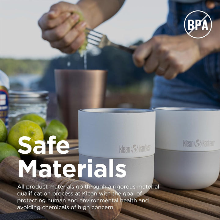 KleanKanteen RiseLowball mit Flip Lid in der Farbe: Tofu, 237ml, aus Edelstahl, auslaufsicher, 10101