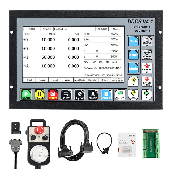 RATTMMOTOR 4-Achsen CNC Steuerung System,DDCS V4.1 CNC Offline Motion Controller PLC Mit 100PPR CNC