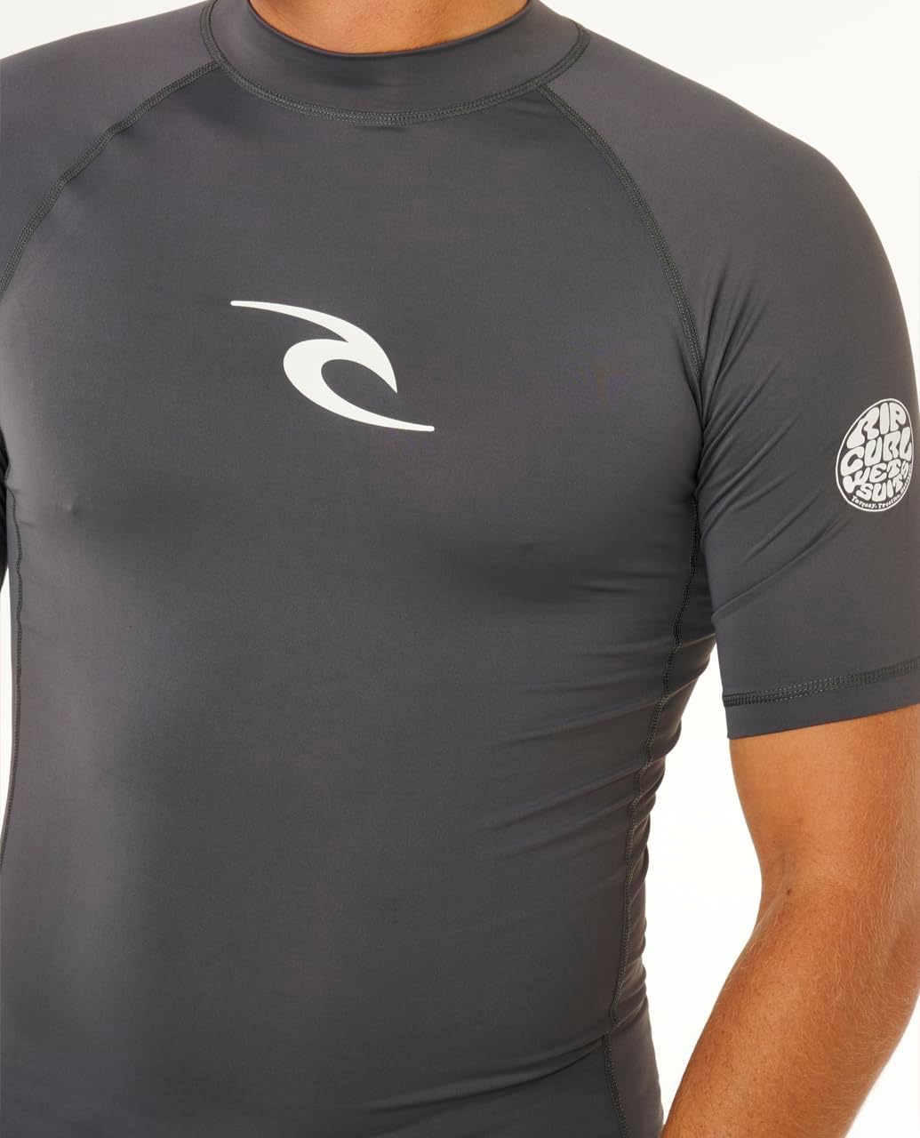 Rip Curl Herren Waves UPF 50 Performance Short Sleeve Rashguard Rash-Guard-Shirt S Anthrazitgrau 261