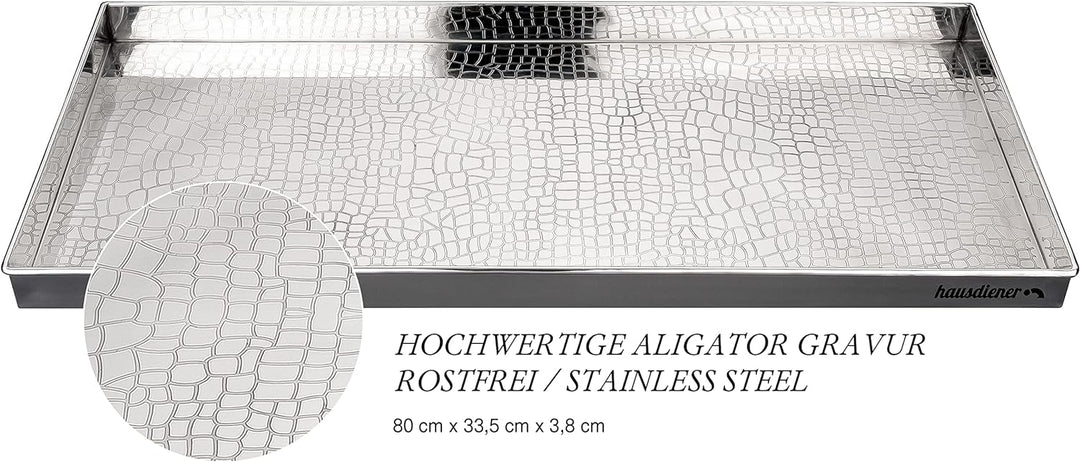 hausdiener Schuhtablett Schuhwanne Schuhabtropfschale Schuhmatte, hoher Rand, Boot Tray (Silber, Ede
