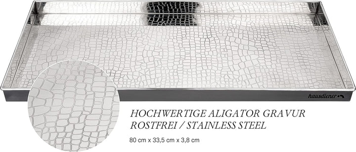 hausdiener Schuhtablett Schuhwanne Schuhabtropfschale Schuhmatte, hoher Rand, Boot Tray (Silber, Ede