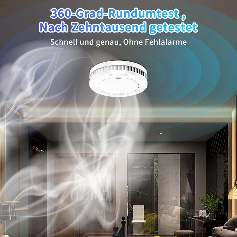 XINDUM Mini Rauchmelder 3er Set, Feuermelder mit 10 Jahre Batterie, TÜV-Zertifiziert, Rauchwarnmelde
