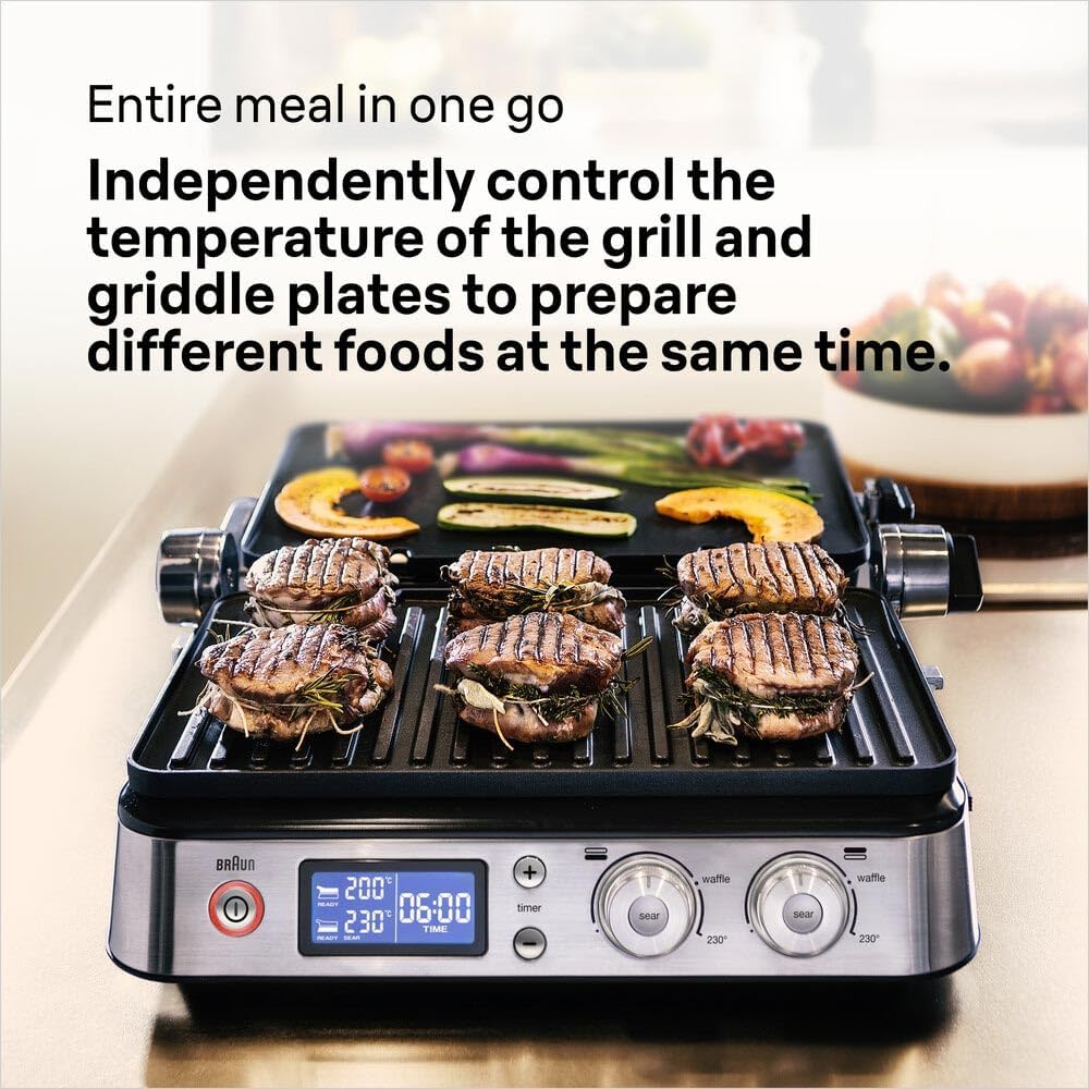 Braun MultiGrill 9 CG 9043 Kontaktgrill inkl. Grill- und Flachplatten, Grillpositionen: Kontakt, BBQ