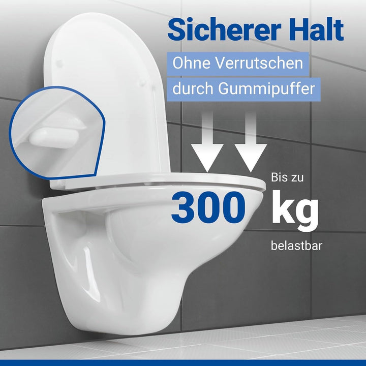 WENKO WC-Sitz Palma, hygienischer Toilettensitz mit Absenkautomatik, WC-Deckel mit Fix-Clip Hygiene-