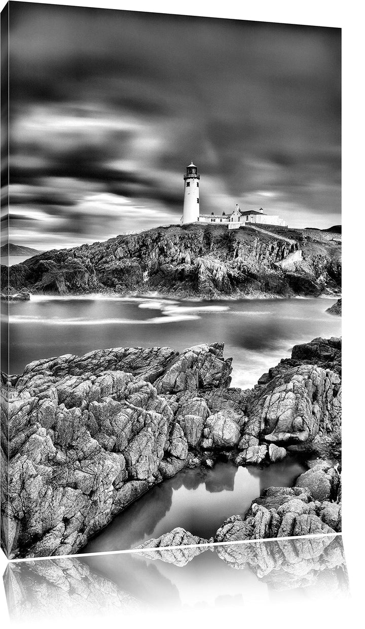 Pixxprint Leuchtturm im Meer als Leinwandbild | Grösse: 100x70 cm | Wandbild | Kunstdruck | fertig b