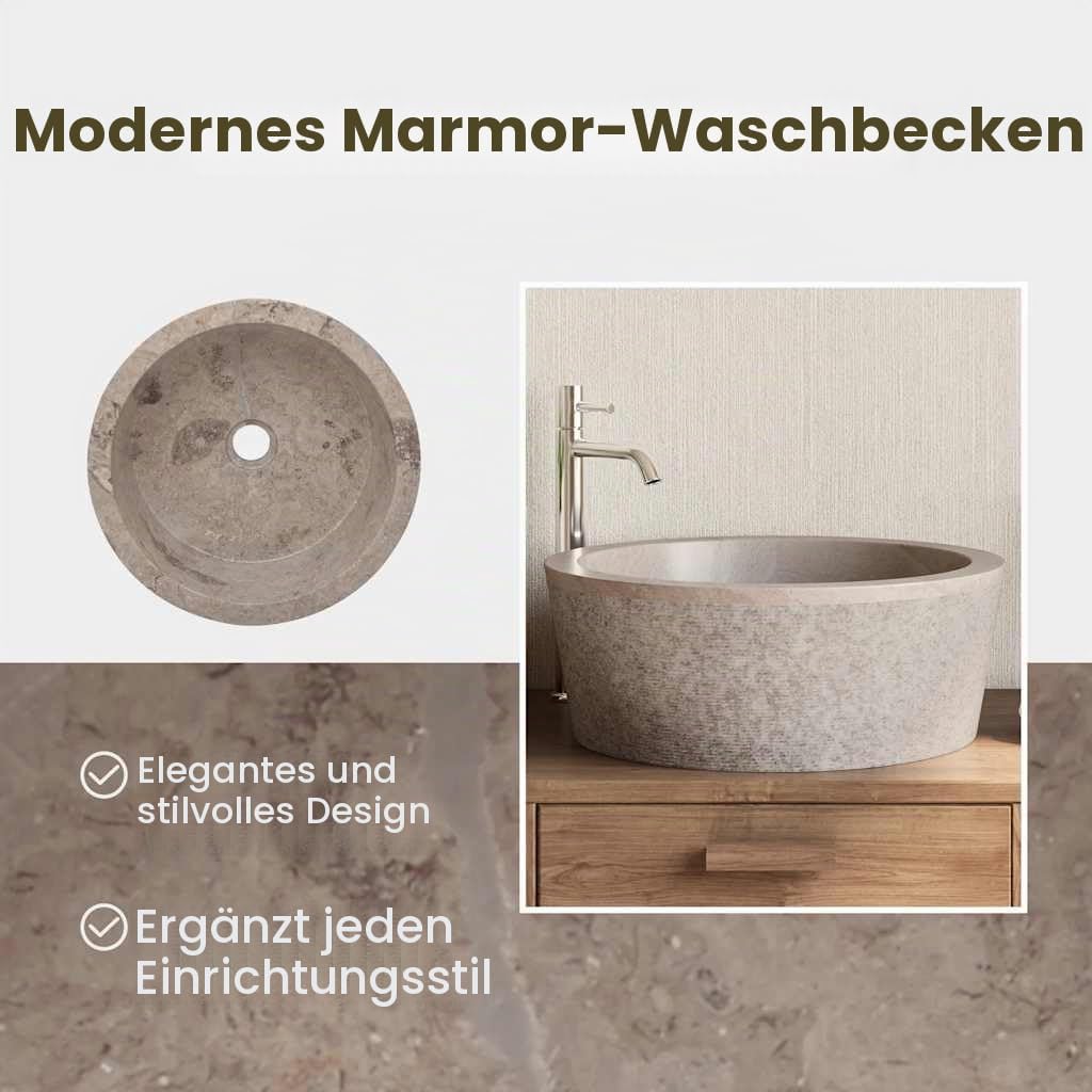 vidaXL Waschbecken Aufsatzwaschbecken Waschtisch Waschplatz Waschschale Handwaschbecken Naturstein B