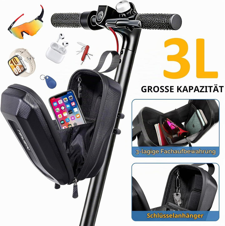 TEUEN 2L/3L Grosse Kapazität E Scooter Tasche für Elektroroller | wasserdichte Lenkertasche mit Eva-