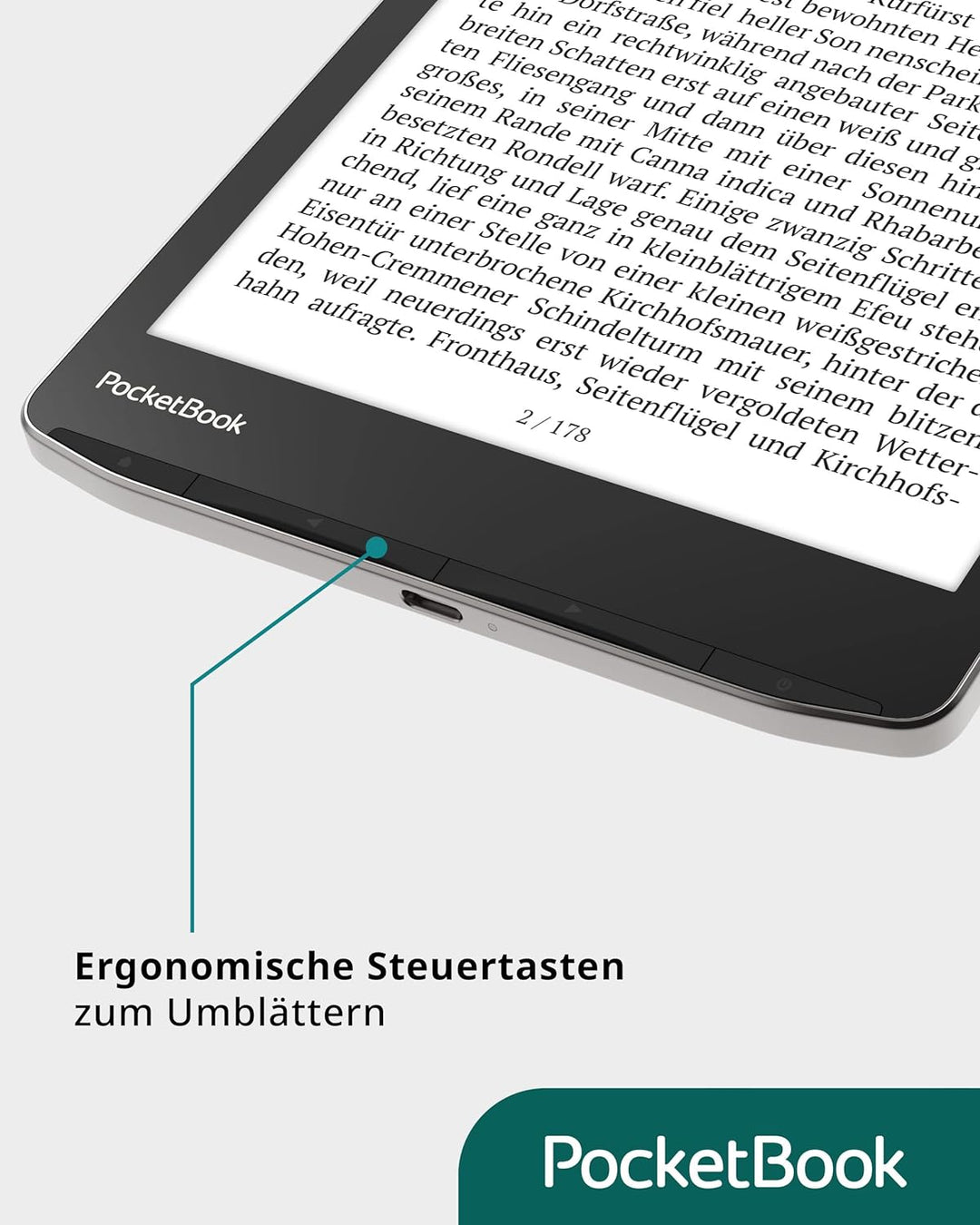 PocketBook e-Book Reader InkPad 4 (deutsche Version) 32 GB Speicher, 19,8 cm (7,8 Zoll) E-Ink Carta