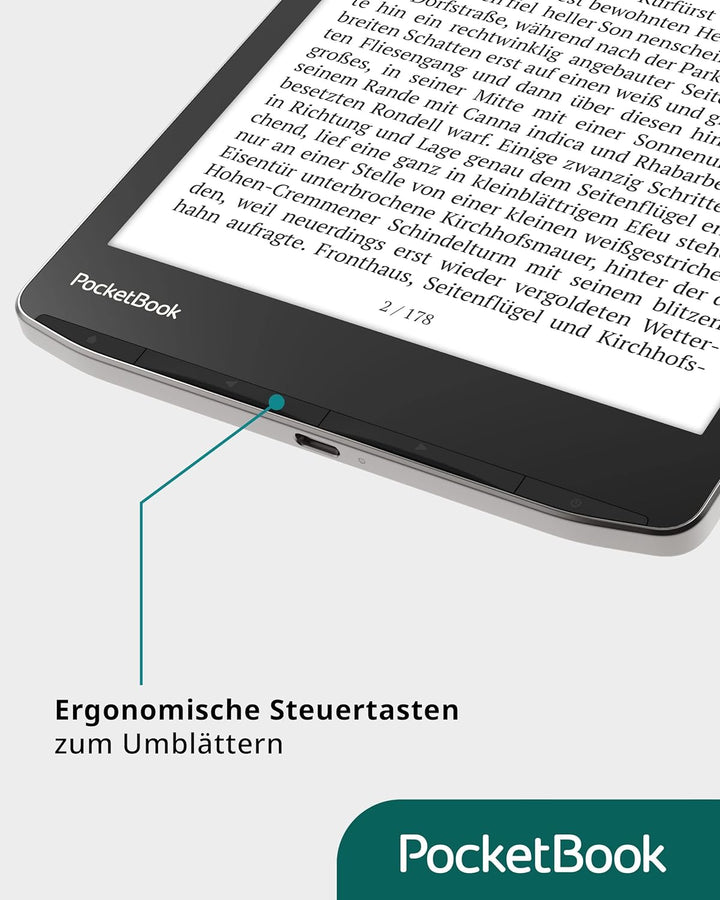 PocketBook e-Book Reader InkPad 4 (deutsche Version) 32 GB Speicher, 19,8 cm (7,8 Zoll) E-Ink Carta