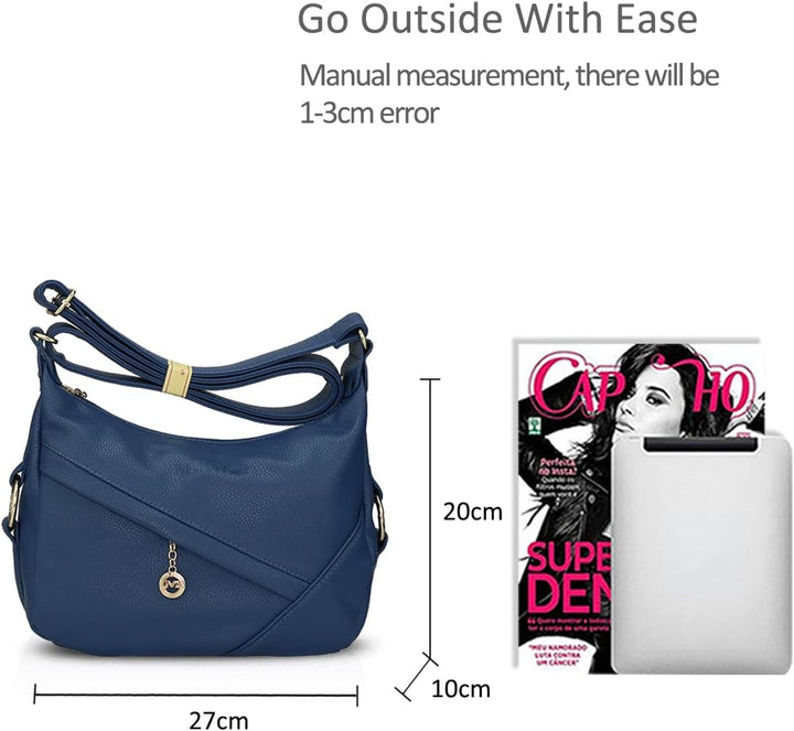 NICOLE & DORIS Damen Schultertasche Weiche Leder Frauen Umhängetasche Handtasche Damen Crossbody Mes