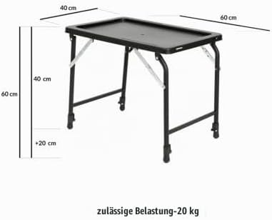 FOXCUP Carp Angeltisch ST5 Deluxe Campingtisch Karpfen Klapptisch Angeln mit extra Höhe 60x40x39-59
