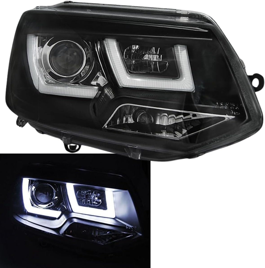 CR-Lights Led Tagfahrlicht Light Tube Scheinwerfer Set für VW T5 GP 2010-2015 in schwarz