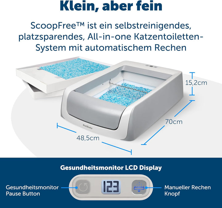 PetSafe ScoopFree selbstreinigende Katzentoilette Automatisches System mit Einwegschale und Kristall