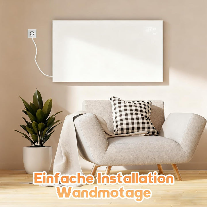 Infrarot Wandheizung Infrarotheizung Thermostat - Standgerät Heizung Wandmontage 450W Fernbedienung