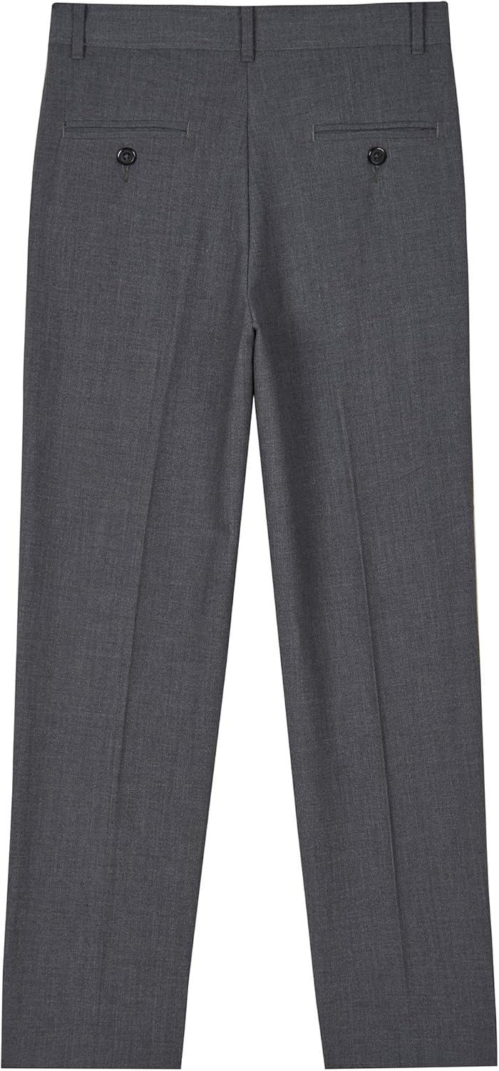 Van Heusen Flex-Stretch-Hose für Jungen, Flache Vorderseite 8 Husky Oxford-grau, 8 Husky Oxford-grau