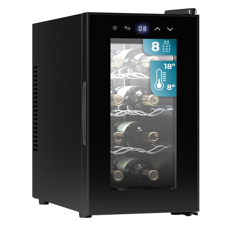 Cecotec Weinregal 8 Flaschen Bolero Grandsommelier 830 Coolcrystal, Thermoelektrische Kühlung, Tempe