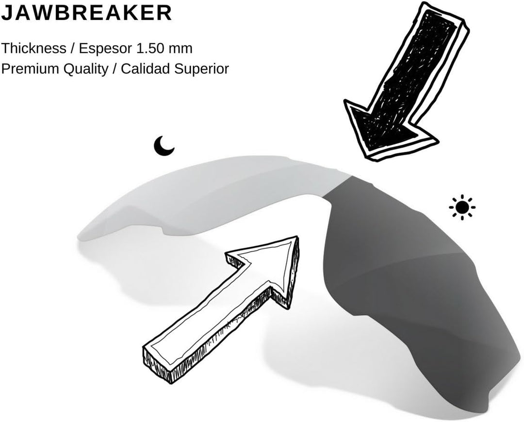 Kompatibel Ersatzgläser für Oakley Jawbreaker OO9290, Selbsttönend