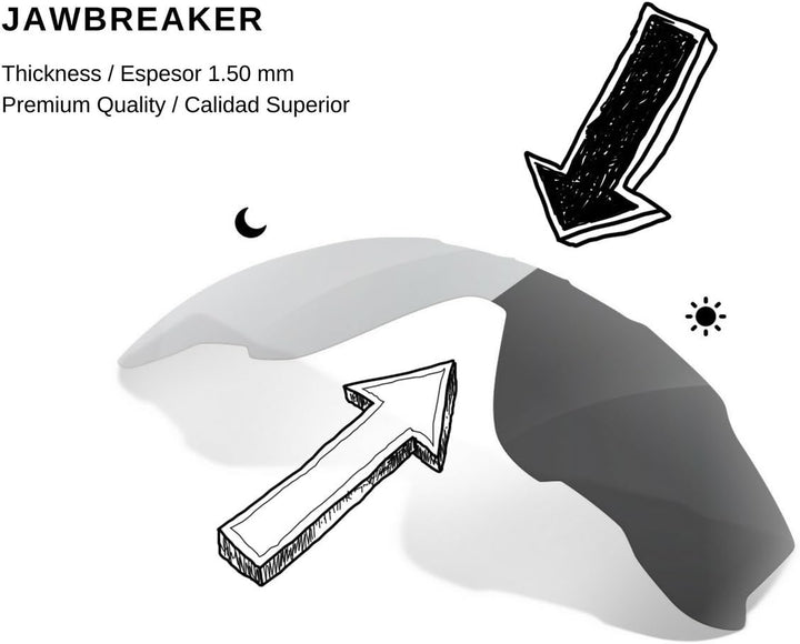Kompatibel Ersatzgläser für Oakley Jawbreaker OO9290, Selbsttönend