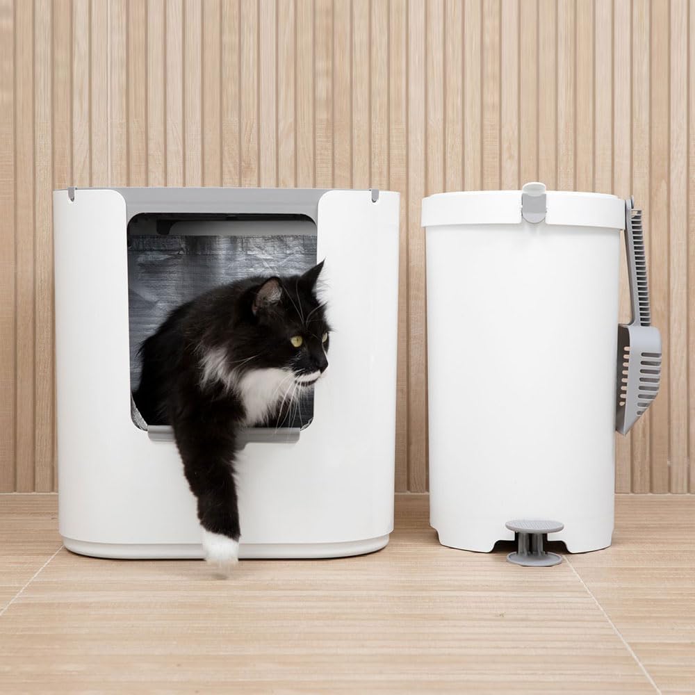 Modkat XL Katzenklo- Top-Entry oder Front-Entry konfigurierbar, Sieht gut aus, reduziert die Litter